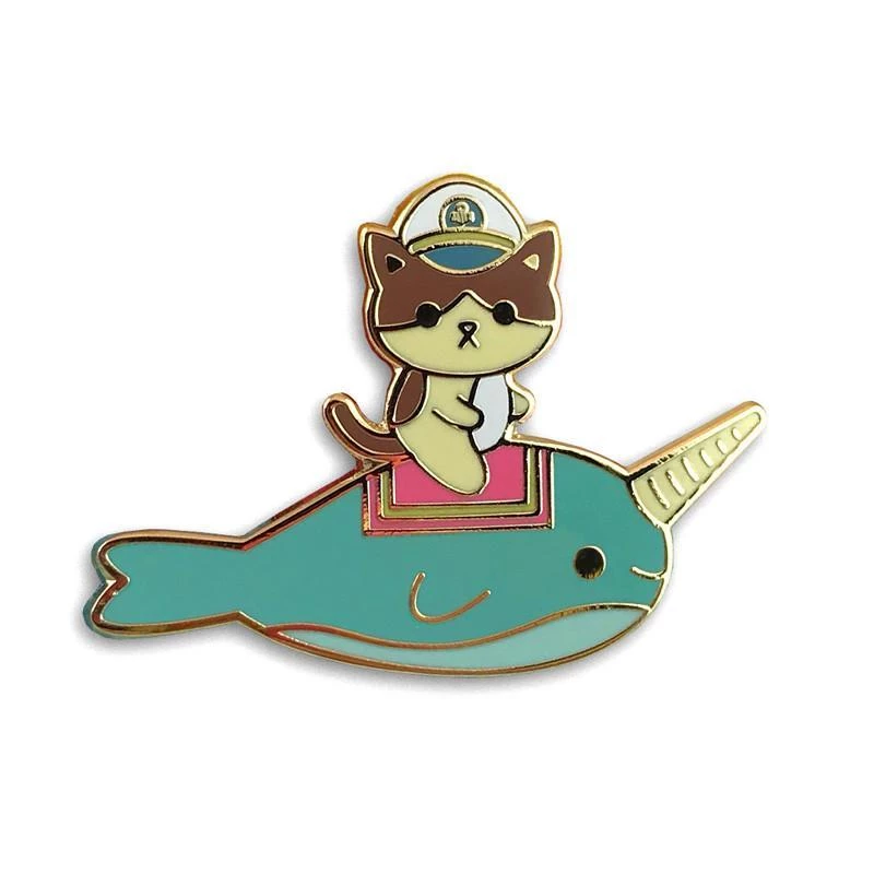 Admiral Whiskers Narwhal Ride Enamel Pin By 100% Soft 3 Admiral Whiskers Narwhal Ride Enamel Pin By 100% Soft