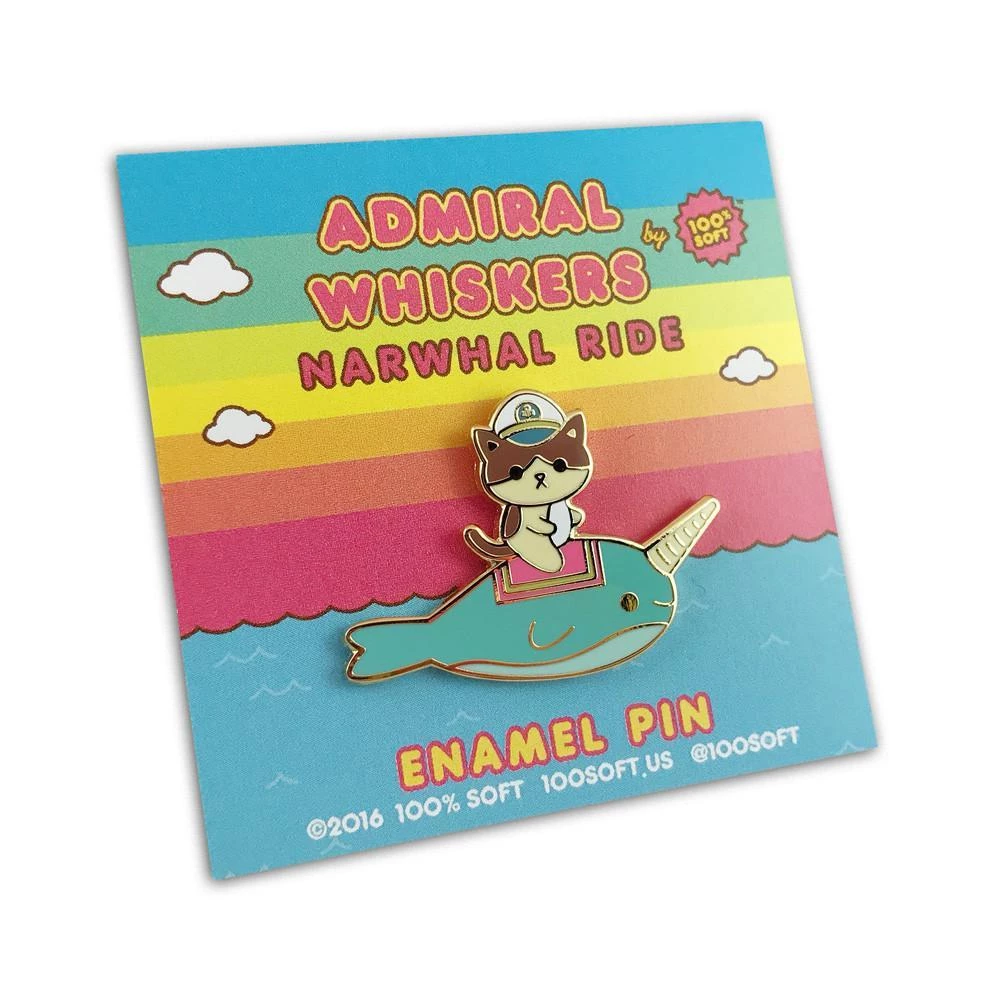 Admiral Whiskers Narwhal Ride Enamel Pin By 100% Soft 4 Admiral Whiskers Narwhal Ride Enamel Pin By 100% Soft