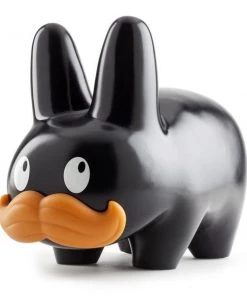 Black 10" Vinyl Stache Labbit By Frank Kozik & Kidrobot