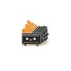Dumpster Fire Black & Gold Enamel Pin By 100% Soft