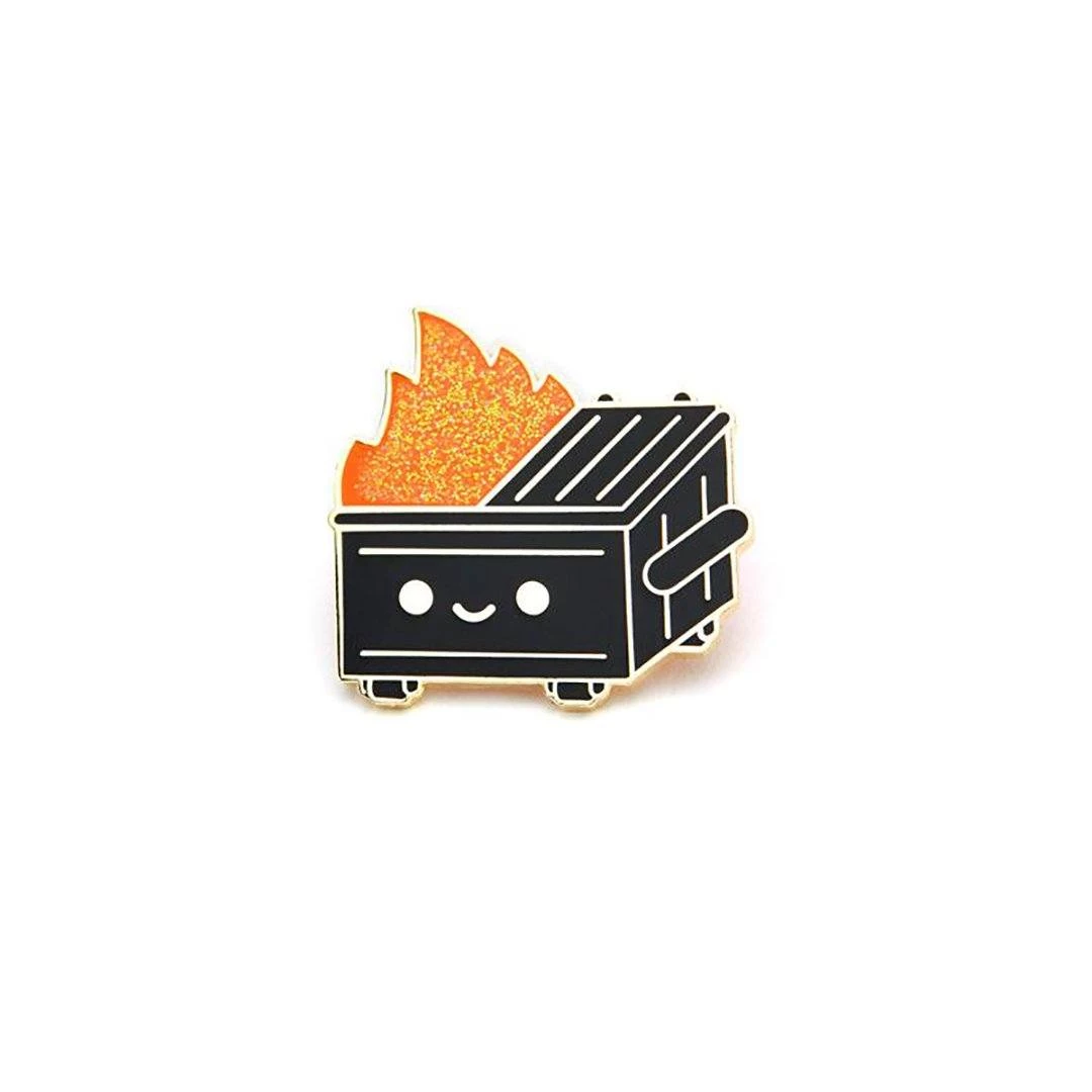 Dumpster Fire Black & Gold Enamel Pin By 100% Soft 3 Dumpster Fire Black & Gold Enamel Pin By 100% Soft