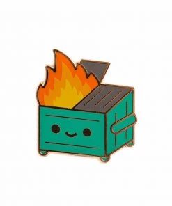 Dumpster Fire Enamel Pin By 100% Soft