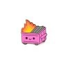 Dumpster Fire Pepto Pink Enamel Pin By 100% Soft