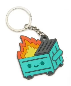 Dumpster Fire PVC Keychain By 100% Soft