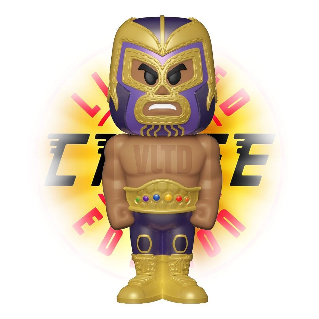 El Terror Purpura (Thanos) With 1:6 Chance At A Metallic Chase! Marvel Luchadores Funko Vinyl SODA 4 El Terror Purpura (Thanos) With 1:6 Chance At A Metallic Chase! Marvel Luchadores Funko Vinyl SODA