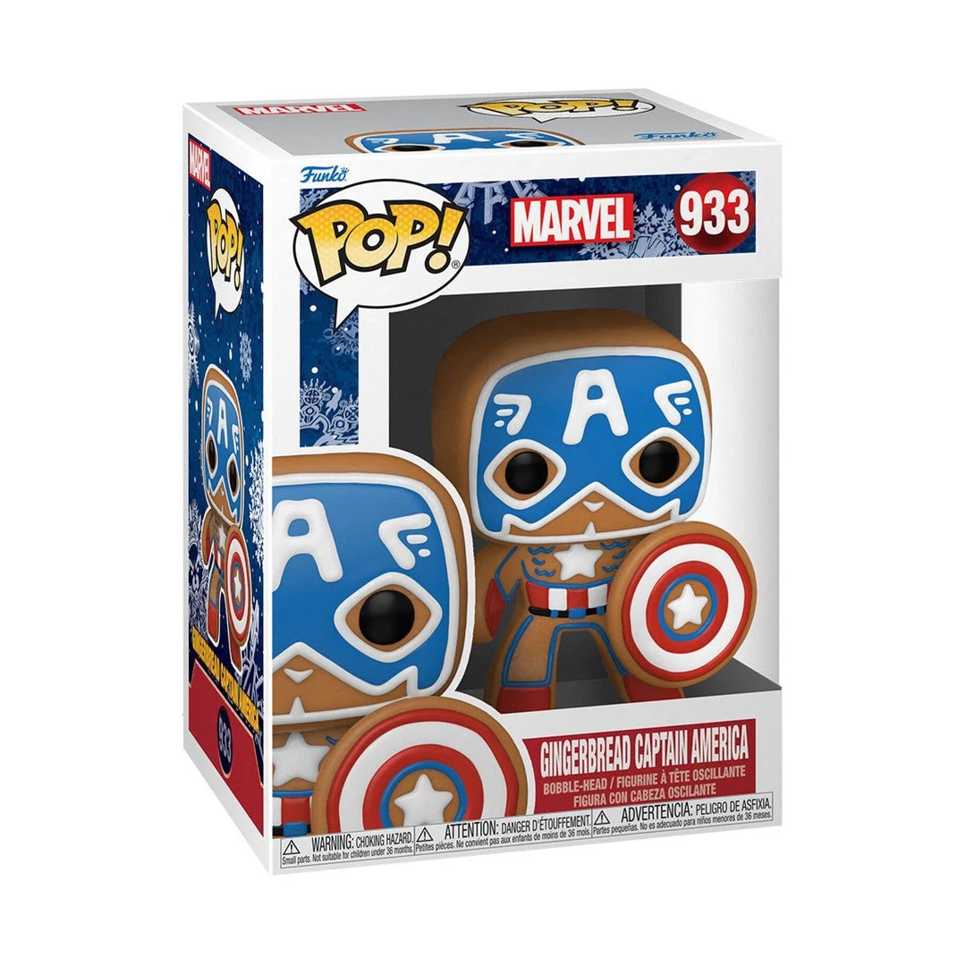 Gingerbread Captain America #933 Holiday Funko POP! Marvel In Stock Funko 4 Gingerbread Captain America #933 Holiday Funko POP! Marvel In Stock Funko