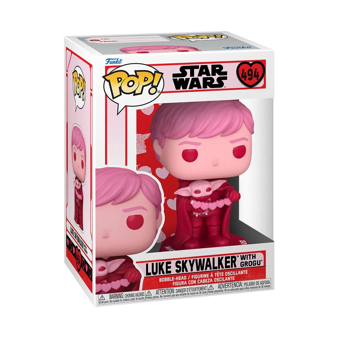 Luke Skywalker & Grogu #494 Funko POP! Star Wars Valentines In Stock Funko 4 Luke Skywalker & Grogu #494 Funko POP! Star Wars Valentines In Stock Funko