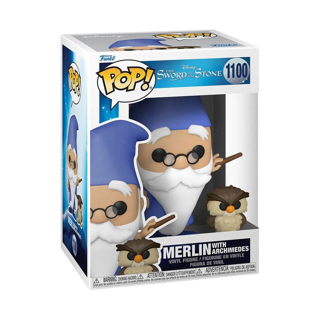 Merlin With Archimedes #1100 The Sword In The Stone Funko POP! Disney In Stock Funko 4 Merlin With Archimedes #1100 The Sword In The Stone Funko POP! Disney In Stock Funko