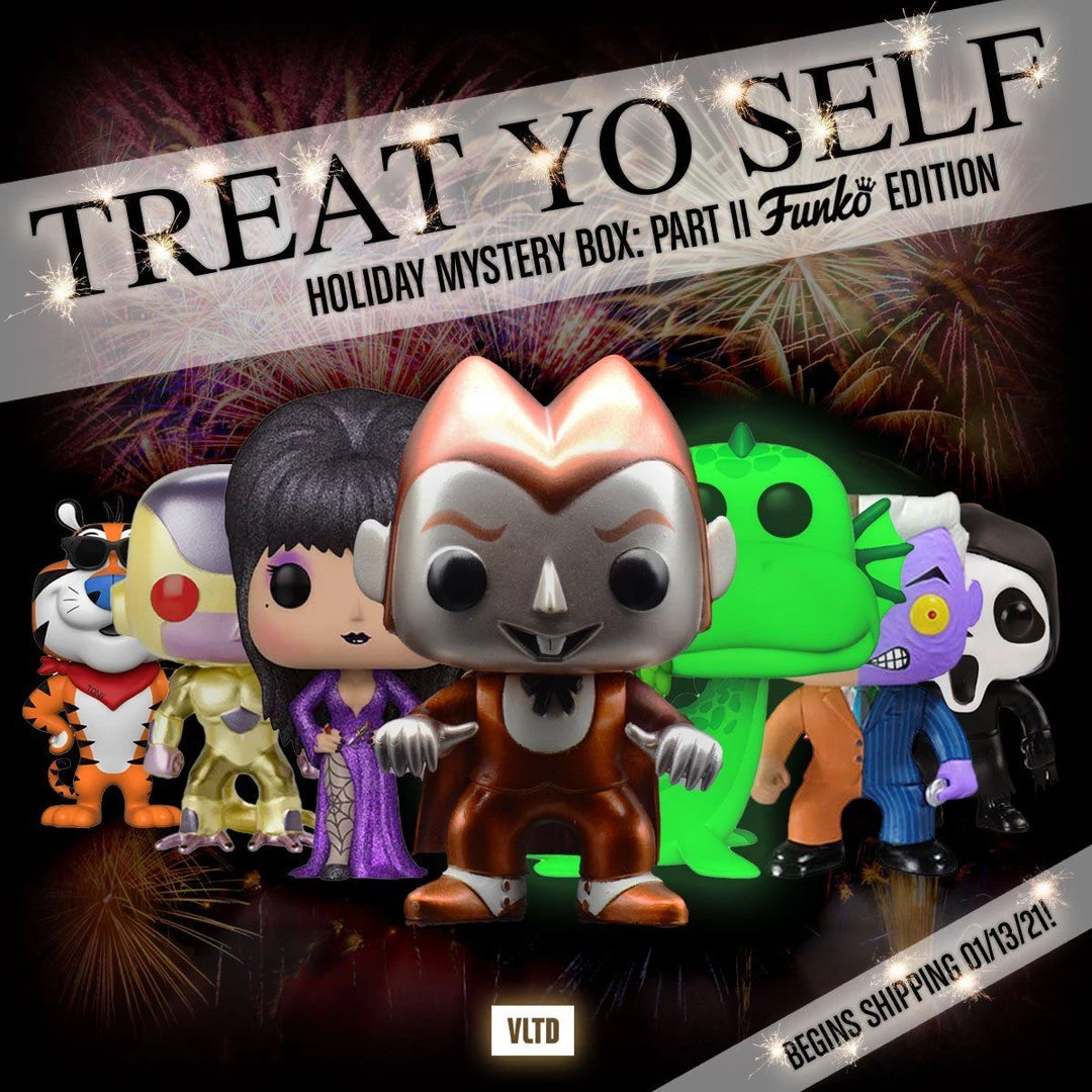 VLTD MYSTERY BOX: "Treat Yo Self" End Of 2020 Mystery Box: Part II - Funko POP Edition! Prizes Can Include Metallic Count Chocula, GID Loch Ness Monster, Frieza (Red Eyes), Two Face, Elvira Diamond Edition & More! 3 VLTD MYSTERY BOX: "Treat Yo Self" End Of 2020 Mystery Box: Part II - Funko POP Edition! Prizes Can Include Metallic Count Chocula, GID Loch Ness Monster, Frieza (Red Eyes), Two Face, Elvira Diamond Edition & More!