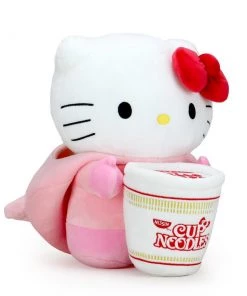 Nissin Cup Noodles X Hello Kitty Pork Cup Medium Plush By Kidrobot Designer Toys