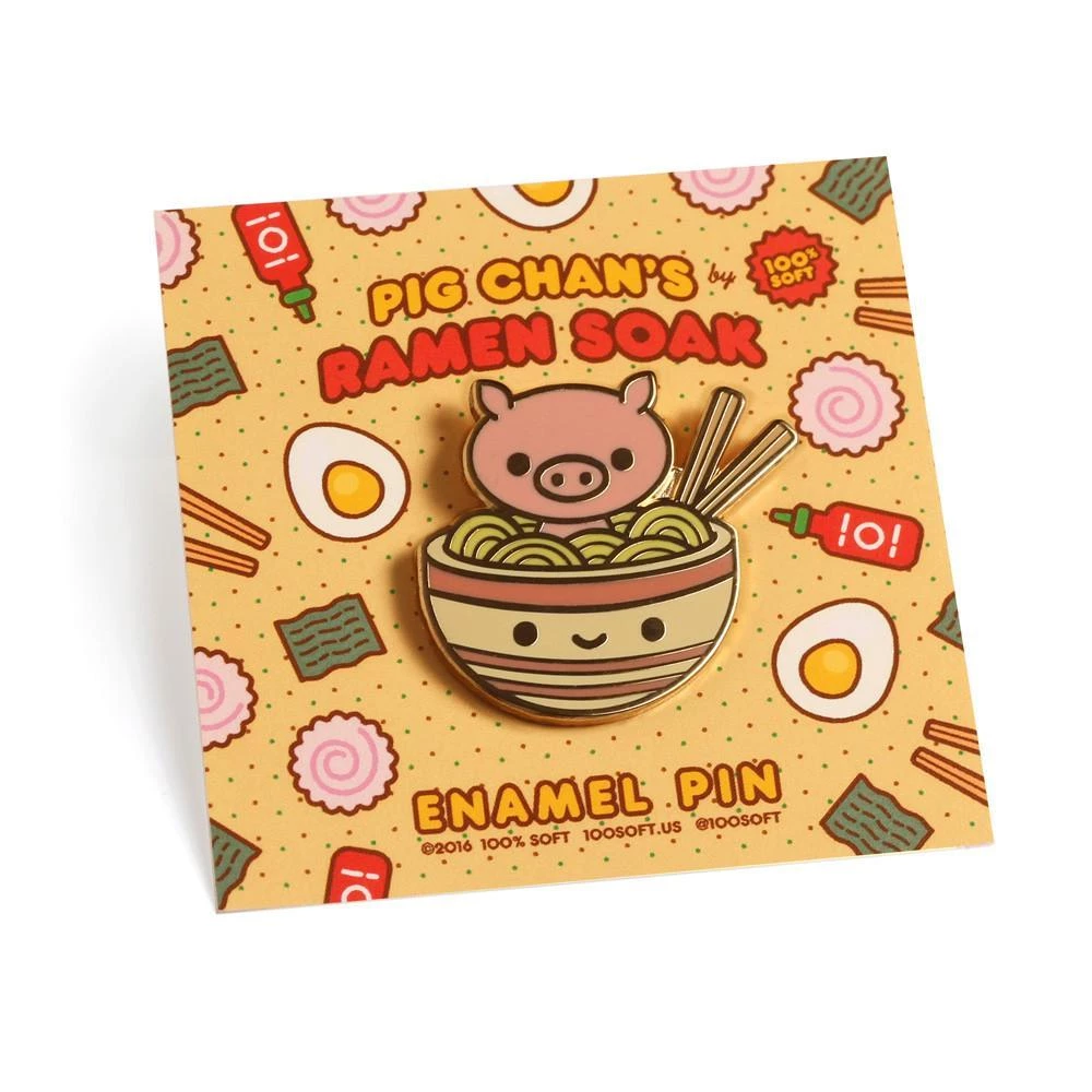 Pig Chan's Ramen Soak Enamel Pin By 100% Soft 4 Pig Chan's Ramen Soak Enamel Pin By 100% Soft