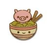 Pig Chan's Ramen Soak Enamel Pin By 100% Soft