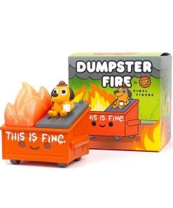 This Is Fine Dumpster Fire Vinyl Figure By KC Green & 100% Soft