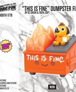 This Is Fine Dumpster Fire Vinyl Figure By KC Green & 100% Soft 13 This Is Fine Dumpster Fire Vinyl Figure By KC Green & 100% Soft