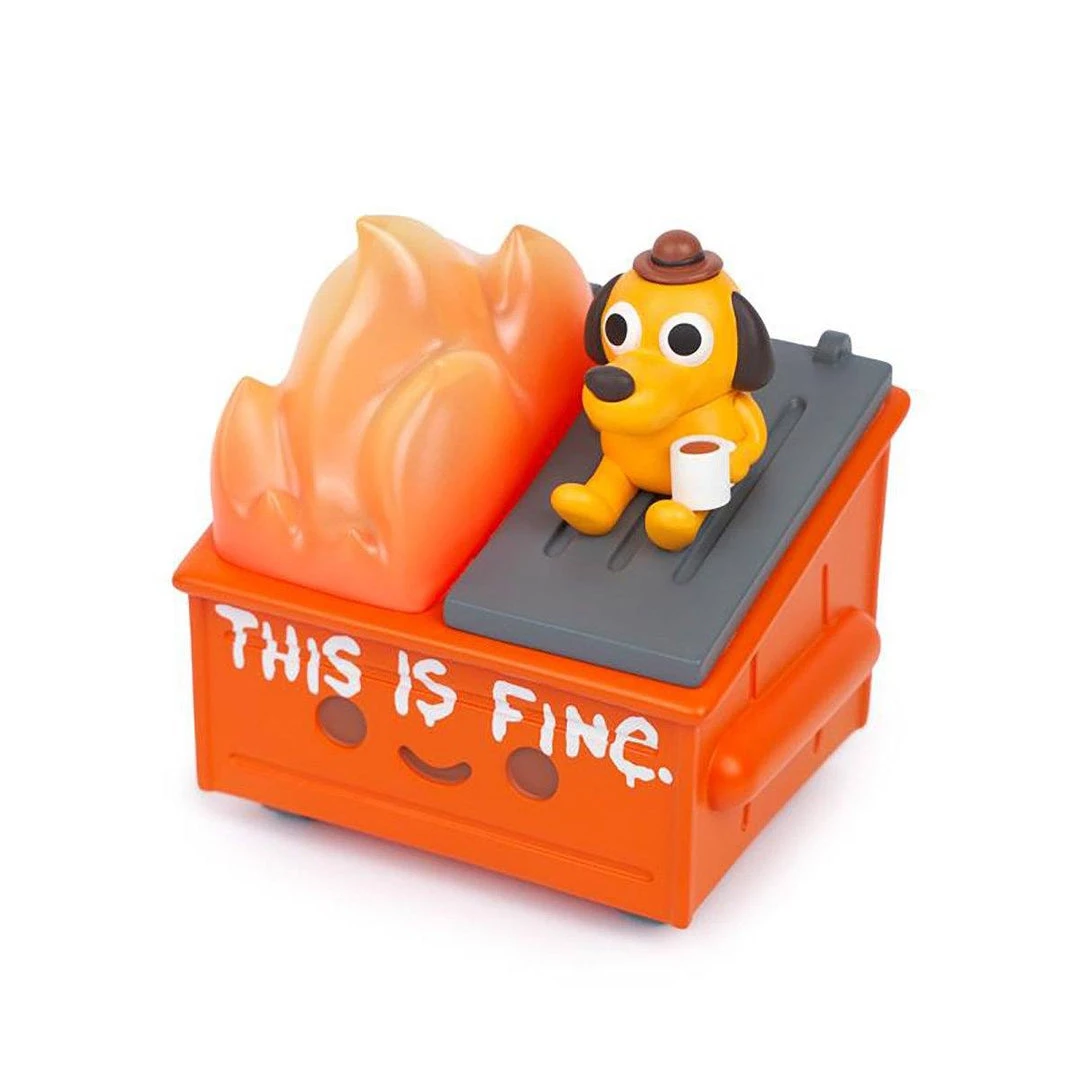 This Is Fine Dumpster Fire Vinyl Figure By KC Green & 100% Soft 7 This Is Fine Dumpster Fire Vinyl Figure By KC Green & 100% Soft