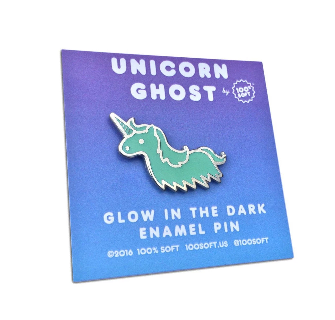Enamel Pins Unicorn Ghost - Glow In The Dark Enamel Pin By 100% Soft 4 Enamel Pins Unicorn Ghost - Glow In The Dark Enamel Pin By 100% Soft